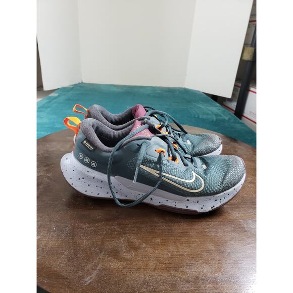 Nike React Pegasus Trail 4 GTX Shoes Womens 7.5 Gray Orange Waterproof Running - Picture 5 of 13